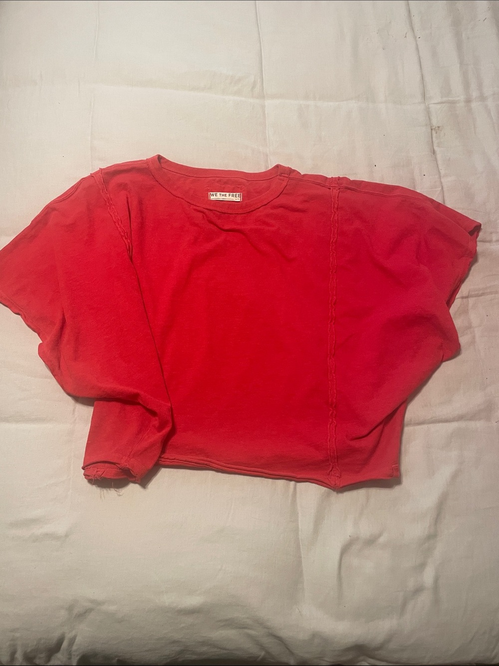 We The Free Vibrant Red Boxy Crop Tee